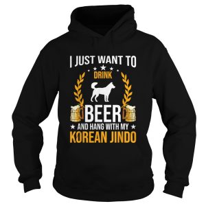 Drink Beer And Hang With My Korean Jindo Dog shirt 1