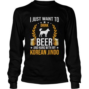 Drink Beer And Hang With My Korean Jindo Dog shirt 2