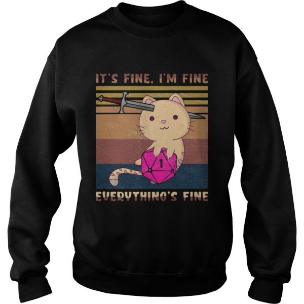 Dungeon Meowster Its Fine Im Fine Everything Fine Vintage shirt