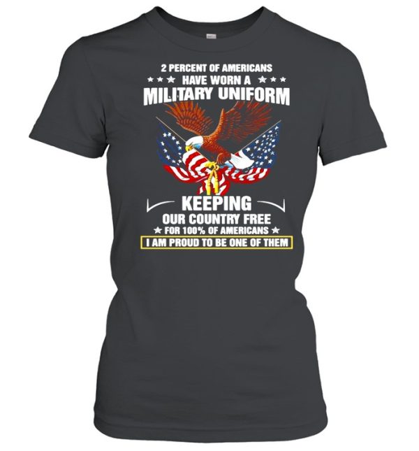 Eagle 2 Percent Of Americans Have Worn A Military Uniform Keeping Our Country Free For 100 Of Americans shirt