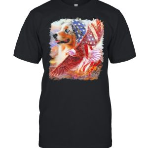 Eagle Australian Shepherd American Wings Happy 4th Of July Shirt