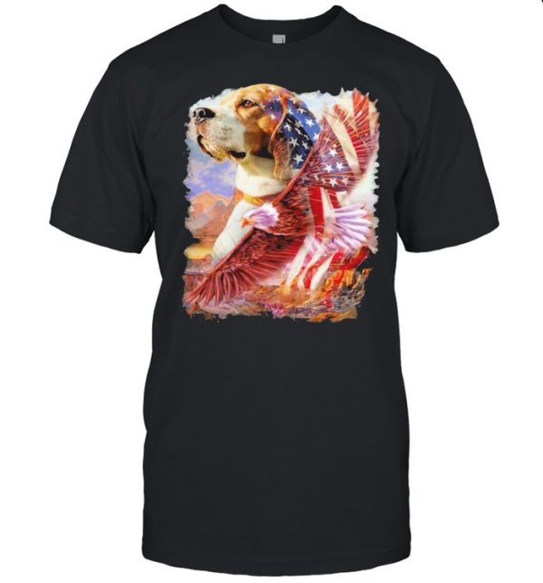 Eagle Beagle American Wings Happy 4th Of July Shirt