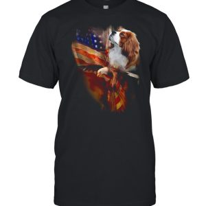 Eagle Cavalier King Charles Spaniel American Wings Happy 4th Of July Shirt