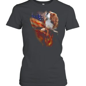 Eagle Cavalier King Charles Spaniel American Wings Happy 4th Of July Shirt