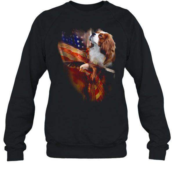 Eagle Cavalier King Charles Spaniel American Wings Happy 4th Of July Shirt