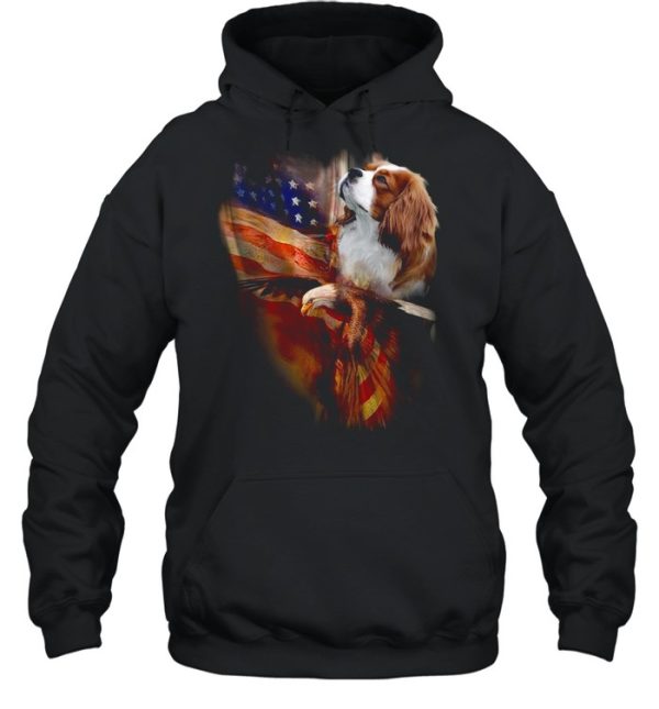 Eagle Cavalier King Charles Spaniel American Wings Happy 4th Of July Shirt