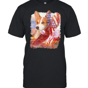 Eagle Corgi American Flag Wings Happy 4th Of July Shirt