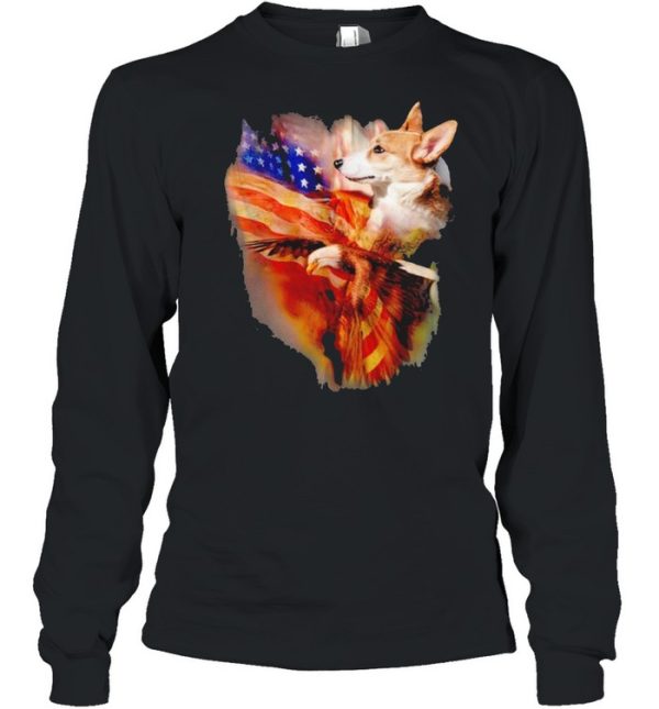 Eagle Corgi American Wings Happy 4th Of July Shirt