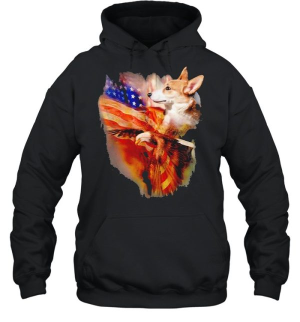 Eagle Corgi American Wings Happy 4th Of July Shirt