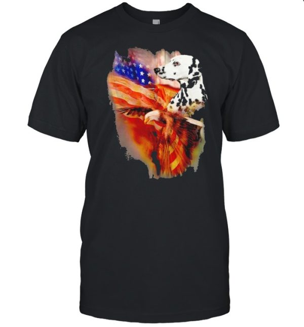 Eagle Dalmatian American Wings Happy 4th Of July Shirt