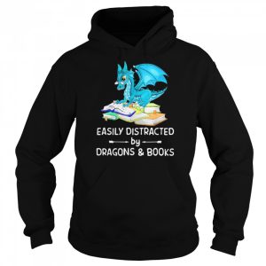 Easily Distracted By Dragons And Books Shirt 5