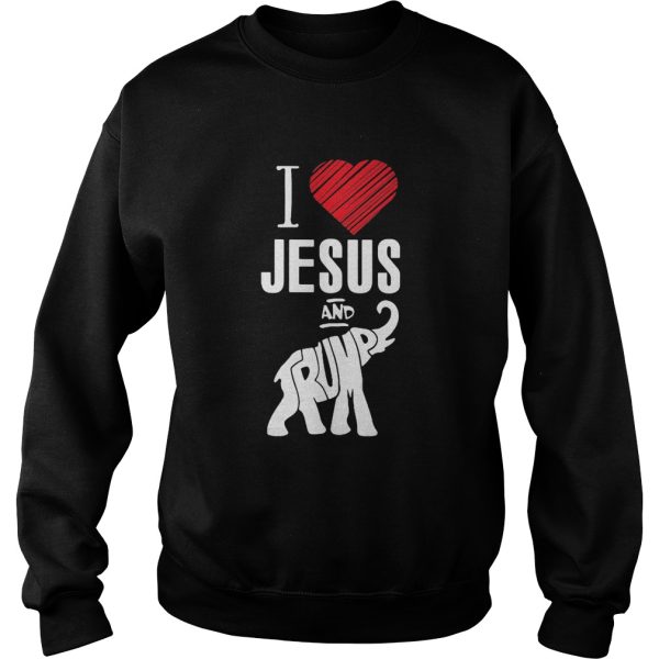 Elephant I Love Jesus And Trump shirt