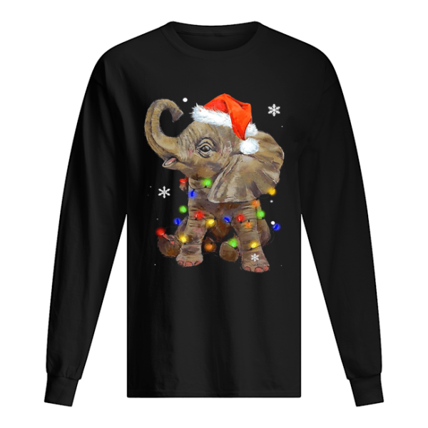 Elephant Santa Christmas Light shirt