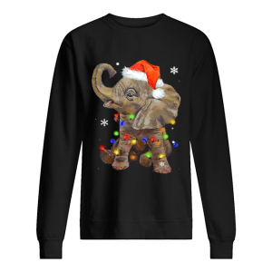 Elephant Santa Christmas Light shirt
