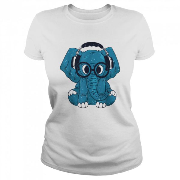 Elephant With Glasses And Headphones Shirt