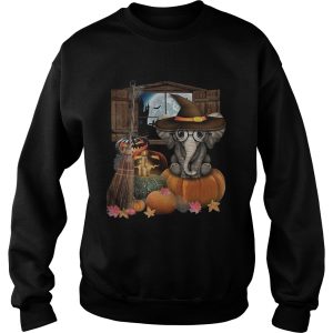 Elephant witch pumpkin halloween shirt 2