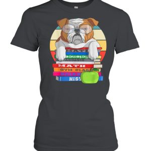 English Bulldog Back To School Book Worm Dog shirt