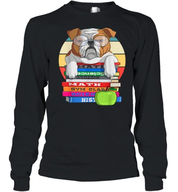 English Bulldog Back To School Book Worm Dog shirt