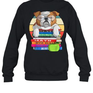 English Bulldog Back To School Book Worm Dog shirt 4