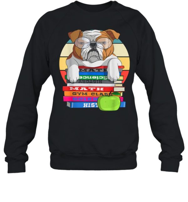 English Bulldog Back To School Book Worm Dog shirt