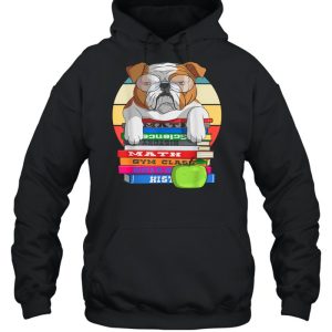 English Bulldog Back To School Book Worm Dog shirt 5