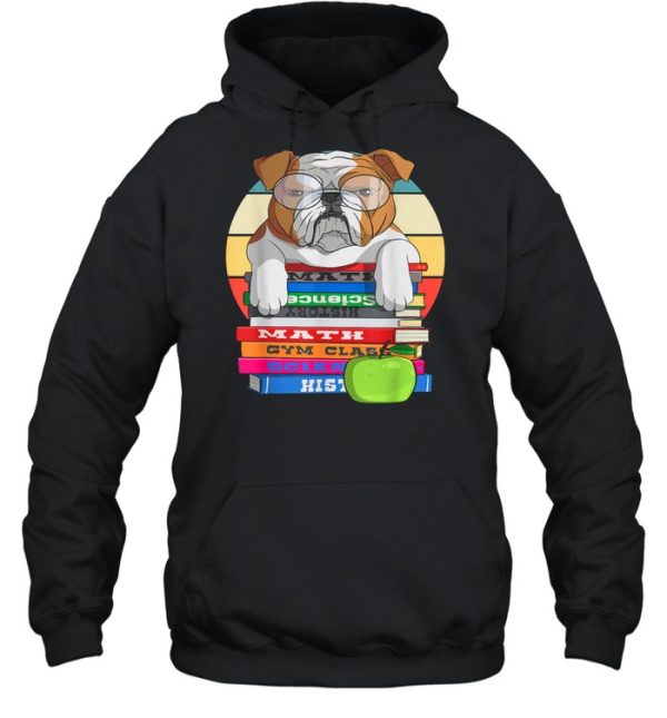 English Bulldog Back To School Book Worm Dog shirt