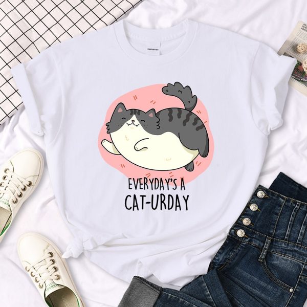 Everyday is a cat-urday’ Chubby Cat T-Shirt