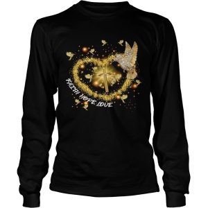 Faith Hope Love Gold Cross Hummingbird shirt