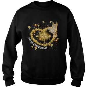 Faith Hope Love Gold Cross Hummingbird shirt 3