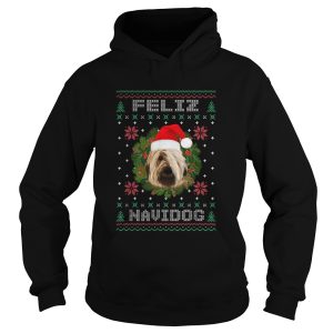 Feliz Navidog Briard Dog Santa Hat Ugly Christmas shirt