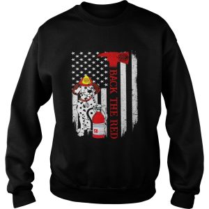 Firefighter Dog Back The Red American Flag shirt