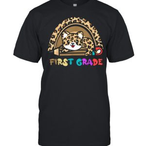 First Grade Leopard Rainbow T Shirt 1