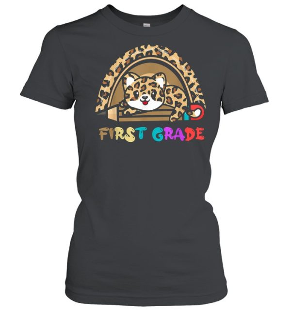 First Grade Leopard Rainbow T-Shirt