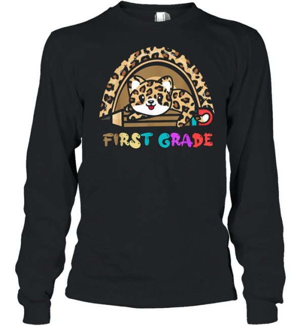 First Grade Leopard Rainbow T-Shirt