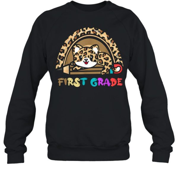 First Grade Leopard Rainbow T-Shirt