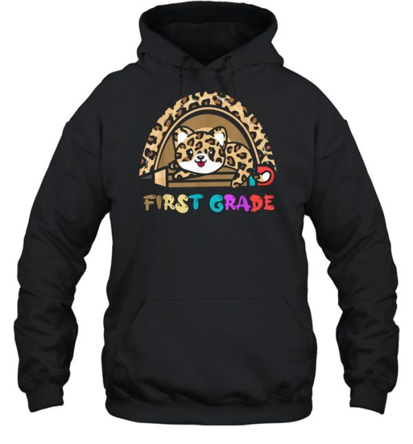 First Grade Leopard Rainbow T-Shirt