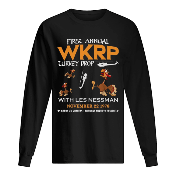 First annual WKRP Turkey drop with les nessman november 22 1978 shirt