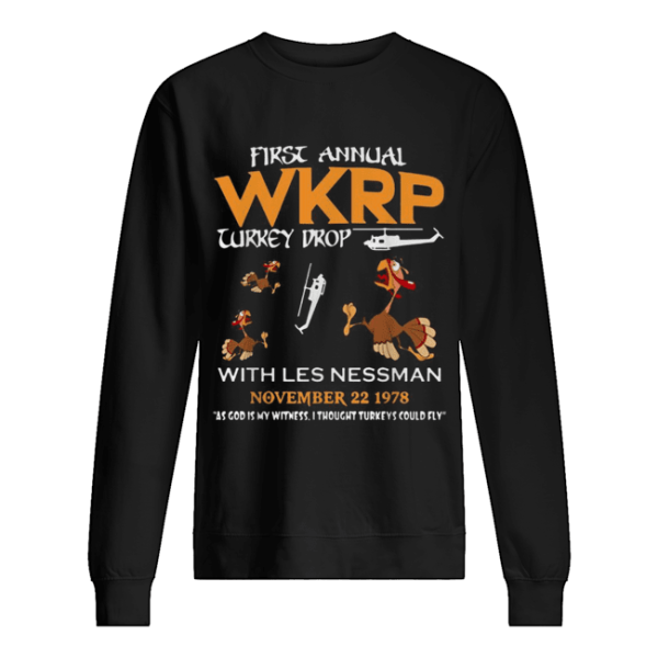 First annual WKRP Turkey drop with les nessman november 22 1978 shirt