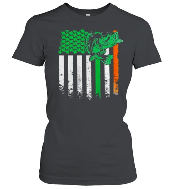 Fishing St Patricks Day Irish American Flag shirt