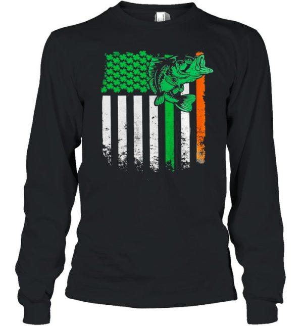 Fishing St Patricks Day Irish American Flag shirt