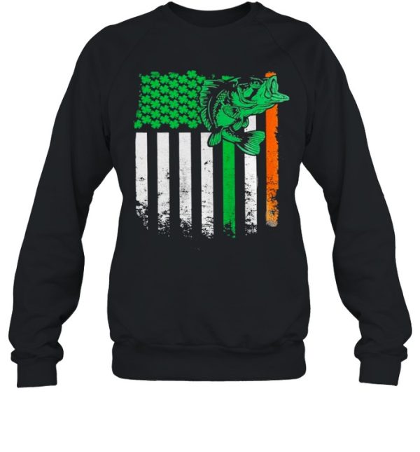 Fishing St Patricks Day Irish American Flag shirt