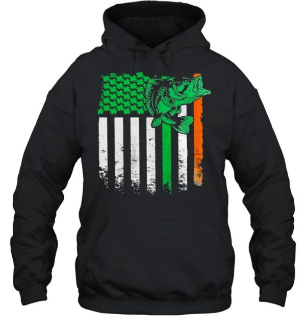 Fishing St Patricks Day Irish American Flag shirt