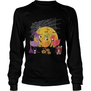 Flamingo Halloween Witch Demon Pumpkin TShirt 2