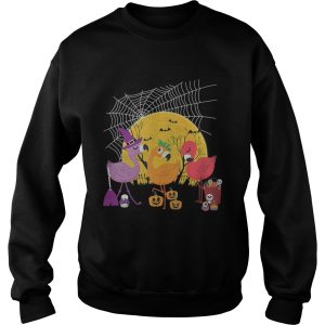 Flamingo Halloween Witch Demon Pumpkin TShirt 3