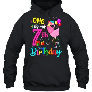 Flamingo OMG It's My 7th Happy Birthday shirt 3