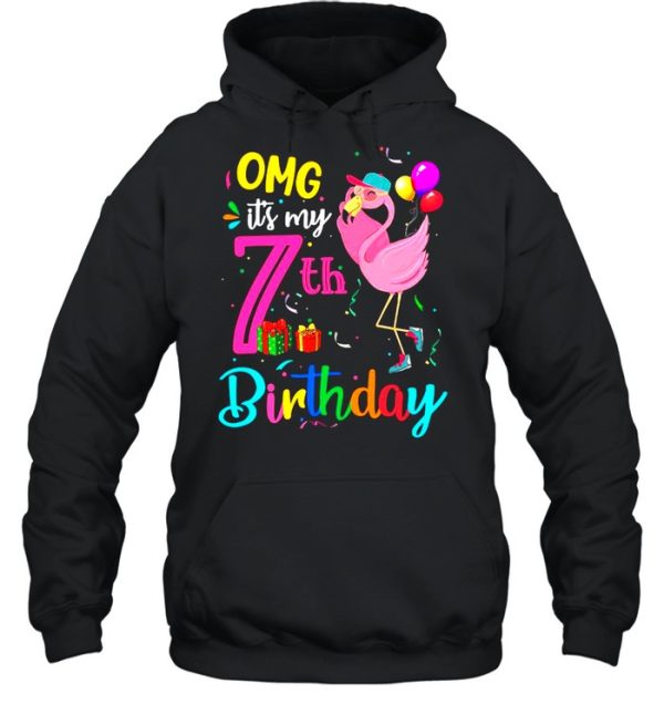 Flamingo OMG It’s My 7th Happy Birthday shirt