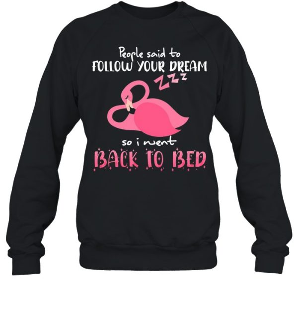 Flamingo People Said To Follow Your Dream So I Went Back To Bed T-shirt