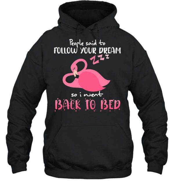 Flamingo People Said To Follow Your Dream So I Went Back To Bed T-shirt