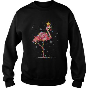 Flamingo Reindeer Hat Santa Christmas Lights Flamingo shirt 3