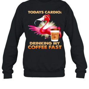 Flamingo todays cardio drinking my coffee fast shirt 2